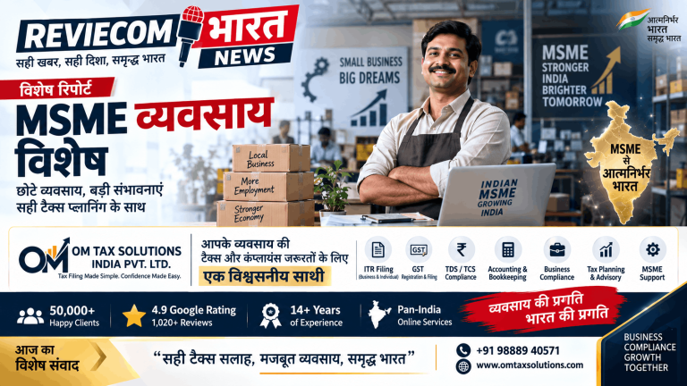 OM Tax Solutions India Pvt. Ltd. बना भारत में भरोसेमंद टैक्सेशन और कंप्लायंस सेवाओं का मजबूत नाम