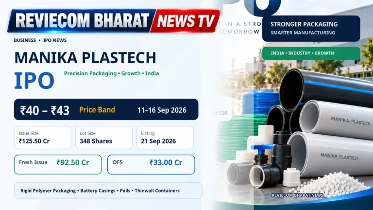 Manika Plastech IPO: ₹40–₹43 प्राइस बैंड, 348 शेयर का लॉट; 16 सितंबर तक खुला इश्यू